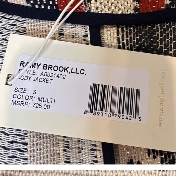 New! 🤠 Ramy Brook Cody Belted Fringe Jacquard Western Boho Cardigan/ Jacket 🤠 S - Picture 16 of 16